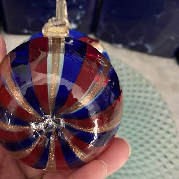 Vase hand blow mini shot with gold venetian, glass NYC 1993 on 5th Ave mine - Picture 3 of 9